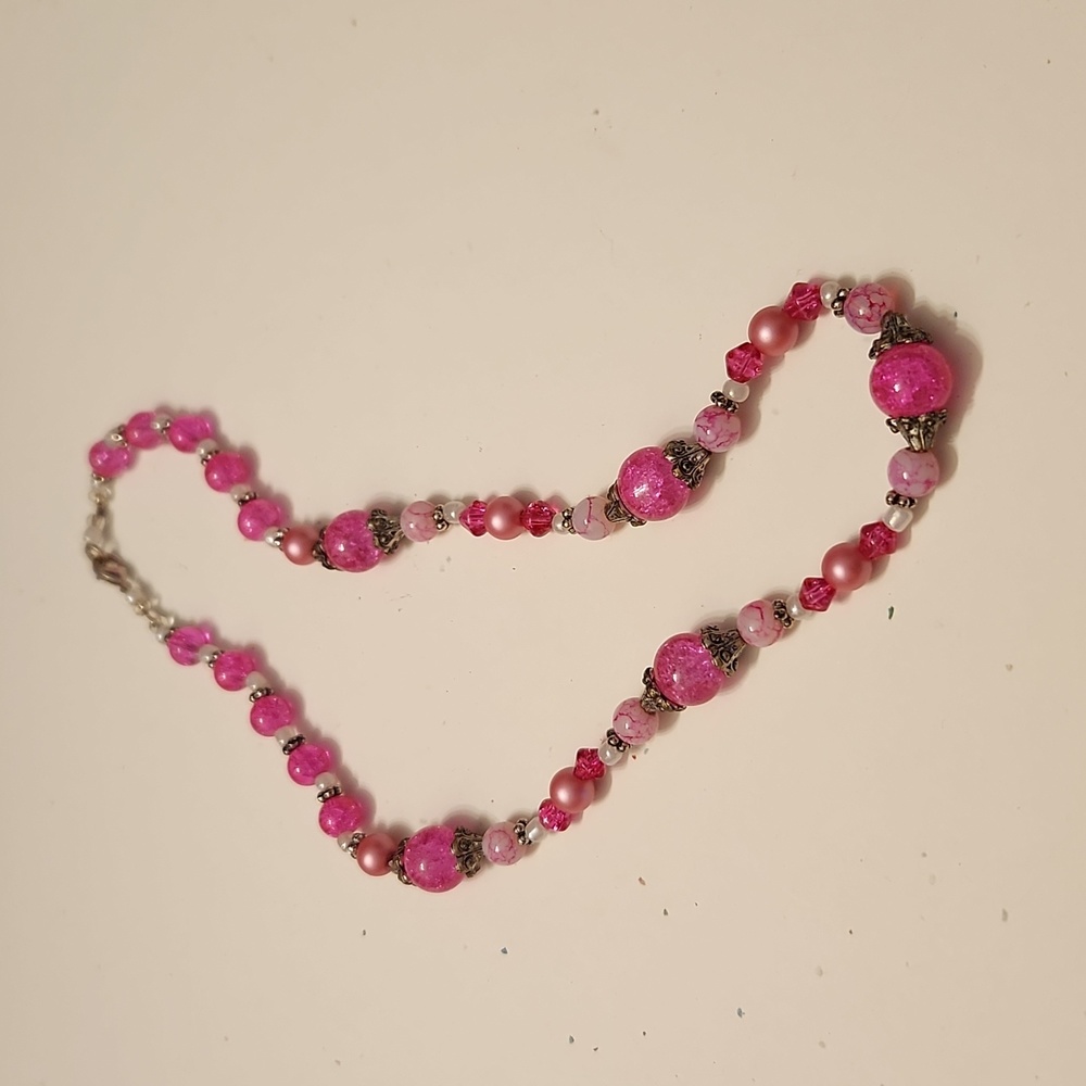 Handmade glass beads necklace